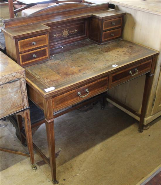 Edwardian inlaid mahogany writing table